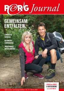 PERG-Journal 37/2020 - Cover - Frau und Mann am Kulturwanderweg in Perg