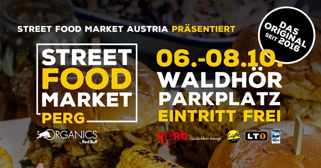 Ankündigung Street-Food-Market Perg von 6. bis 8. Oktober 2023
