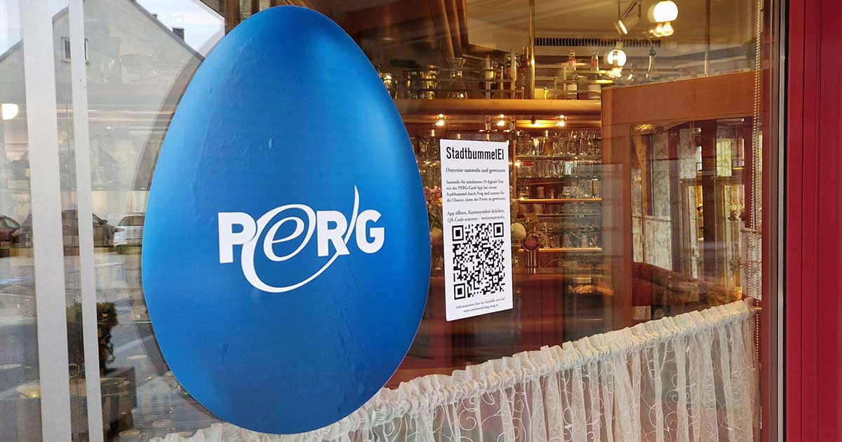 Stadtbummelei - mit der PERG-Card QR-Code scannen und Gewinnchance nutzen