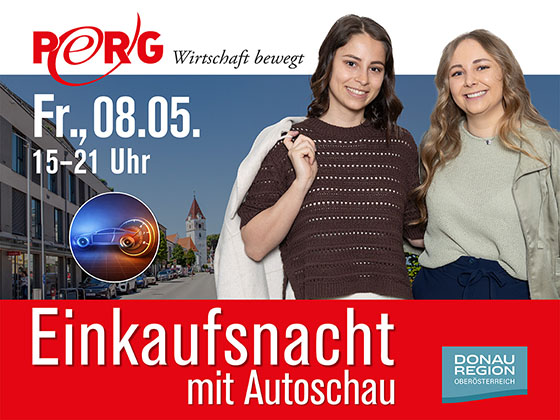 Perger-Einkaufsnacht-mit-Autoschau-2026_4-3 Start in die Früh-Sommersaison in Perg - Das Einkaufserlebnis am 8. Mai 2026 mit der Einkaufsnacht mit Autoschau